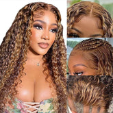 13x4 4/27 Paino Water Wave Wigs Human Hair - 14A